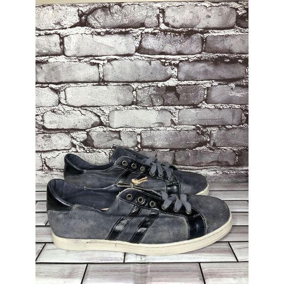 Bed Stu Workshop Blue Gray Denim Distressed Lace Casual Sneakers Men 13M US/46EU - Picture 4 of 16